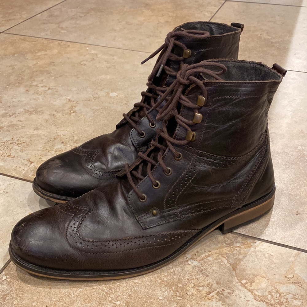Jeffery Tyler Leather Man’s Lace Boots size 13 - Picture 6 of 16